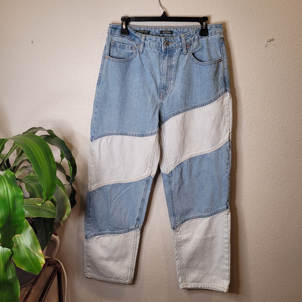 Wild fable two-tone wide leg denim jeans